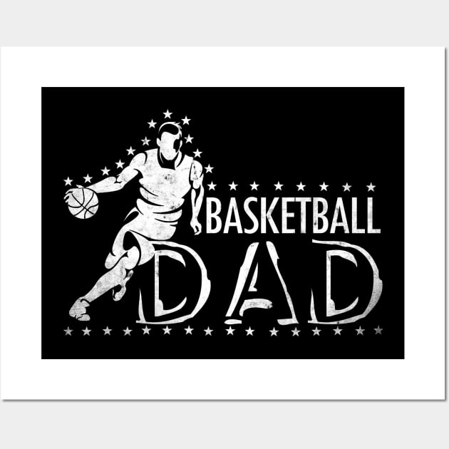 Mens Basketball Dad Fathers Day Coach Dad Basketball Player Daddys Gift Wall Art by Bezra